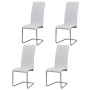 Cantilever dining chairs 4 units white synthetic leather by vidaXL, dining chairs - Ref: Foro24-242288, Price: 221,10 €, Disc...