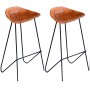 Kitchen stools, 2 units, genuine black and brown leather. by vidaXL, Kitchen stools - Ref: Foro24-243305, Price: 212,08 €, Di...