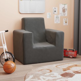 Sofá para niños felpa suave gris antracita de vidaXL, Mobiliario para bebés y niños pequeños - Ref: Foro24-341835, Precio: 28...