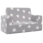 Hellgraues 2-Sitzer-Kindersofa mit weichen Plüschsternen von vidaXL, Baby- und Kleinkindmöbel - Ref: Foro24-341839, Preis: 55...