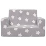 Hellgraues 2-Sitzer-Kindersofa mit weichen Plüschsternen von vidaXL, Baby- und Kleinkindmöbel - Ref: Foro24-341839, Preis: 67...