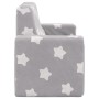 Sofá infantil de 2 plazas gris claro con estrellas felpa suave de vidaXL, Mobiliario para bebés y niños pequeños - Ref: Foro2...