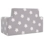 Sofá infantil de 2 plazas gris claro con estrellas felpa suave de vidaXL, Mobiliario para bebés y niños pequeños - Ref: Foro2...