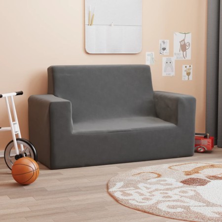 Anthrazitgraues 2-Sitzer-Kindersofa aus weichem Plüsch von vidaXL, Baby- und Kleinkindmöbel - Ref: Foro24-341841, Preis: 38,7...