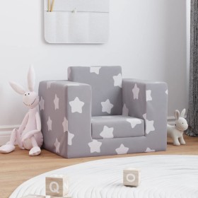 Light gray soft plush children's sofa bed with stars by vidaXL, Baby and Toddler Furniture - Ref: Foro24-341845, Price: 37,99...