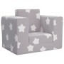 Sofá cama infantil felpa suave gris claro con estrellas de vidaXL, Mobiliario para bebés y niños pequeños - Ref: Foro24-34184...