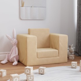 Cream soft plush children's sofa bed by vidaXL, Baby and Toddler Furniture - Ref: Foro24-341848, Price: 32,99 €, Discount: %