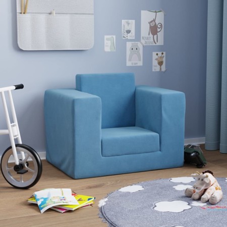 Sofá cama infantil felpa suave azul de vidaXL, Mobiliario para bebés y niños pequeños - Ref: Foro24-341849, Precio: 30,53 €, ...