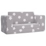 Sofá cama infantil 2 plazas felpa suave gris claro estrellas de vidaXL, Mobiliario para bebés y niños pequeños - Ref: Foro24-...