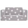 Sofá cama infantil 2 plazas felpa suave gris claro estrellas de vidaXL, Mobiliario para bebés y niños pequeños - Ref: Foro24-...