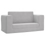 Children's 2-seater sofa bed in light gray soft plush by vidaXL, Baby and Toddler Furniture - Ref: Foro24-341852, Price: 65,9...