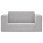 Sofá cama infantil 2 plazas felpa suave gris claro de vidaXL, Mobiliario para bebés y niños pequeños - Ref: Foro24-341852, Pr...