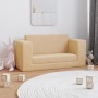 2-Sitzer-Schlafsofa für Kinder aus weichem cremefarbenem Plüsch von vidaXL, Baby- und Kleinkindmöbel - Ref: Foro24-341854, Pr...