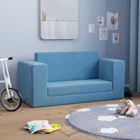 Blue soft plush 2-seater children's sofa bed by vidaXL, Baby and Toddler Furniture - Ref: Foro24-341855, Price: 66,99 €, Disc...