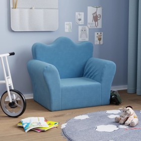 Sofá para niños felpa suave azul de vidaXL, Mobiliario para bebés y niños pequeños - Ref: Foro24-341861, Precio: 40,99 €, Des...