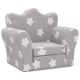 Sofá cama infantil felpa suave gris claro con estrellas de vidaXL, Mobiliario para bebés y niños pequeños - Ref: Foro24-34186...