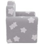 Sofá cama infantil felpa suave gris claro con estrellas de vidaXL, Mobiliario para bebés y niños pequeños - Ref: Foro24-34186...