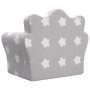 Sofá cama infantil felpa suave gris claro con estrellas de vidaXL, Mobiliario para bebés y niños pequeños - Ref: Foro24-34186...