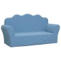 Blaues 2-Sitzer-Kindersofa aus weichem Plüsch von vidaXL, Baby- und Kleinkindmöbel - Ref: Foro24-341867, Preis: 52,59 €, Raba...