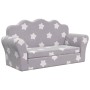 Sofá cama infantil 2 plazas felpa suave gris claro estrellas de vidaXL, Mobiliario para bebés y niños pequeños - Ref: Foro24-...