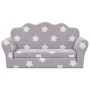 Sofá cama infantil 2 plazas felpa suave gris claro estrellas de vidaXL, Mobiliario para bebés y niños pequeños - Ref: Foro24-...