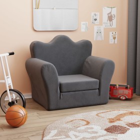 Anthrazitgraues Kinderschlafsofa aus weichem Plüsch von vidaXL, Baby- und Kleinkindmöbel - Ref: Foro24-341871, Preis: 46,99 €...