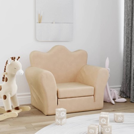 Cream soft plush children's sofa bed by vidaXL, Baby and Toddler Furniture - Ref: Foro24-341872, Price: 39,19 €, Discount: %