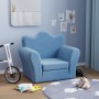 Blaues Kinderschlafsofa aus weichem Plüsch von vidaXL, Baby- und Kleinkindmöbel - Ref: Foro24-341873, Preis: 41,06 €, Rabatt: %