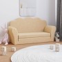 2-Sitzer-Schlafsofa für Kinder aus weichem cremefarbenem Plüsch von vidaXL, Baby- und Kleinkindmöbel - Ref: Foro24-341878, Pr...