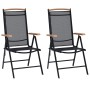 Folding garden chairs 2 pcs aluminum and black textilene by vidaXL, Garden chairs - Ref: Foro24-41732, Price: 130,62 €, Disco...