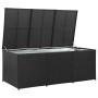 Garten-Aufbewahrungsbox aus synthetischem Rattan schwarz 180x90x70 cm von vidaXL, Aufbewahrungsboxen für den Außenbereich - R...