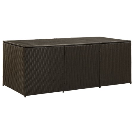 Brown synthetic rattan garden storage box 180x90x70 cm by vidaXL, Outdoor storage boxes - Ref: Foro24-46478, Price: 364,84 €,...