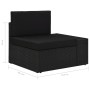 Ecksofa mit linker Armlehne aus schwarzem PE-Rattan von vidaXL, Modulare Sofas für den Außenbereich - Ref: Foro24-49499, Prei...