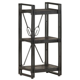 3-tier shelving solid black mango wood 40x30x80cm by vidaXL, Bookcases and shelves - Ref: Foro24-320625, Price: 102,99 €, Dis...