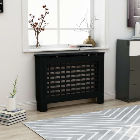 Black MDF radiator cover 112x19x81.5 cm by vidaXL, Accessories for heating radiators - Ref: Foro24-288183, Price: 87,81 €, Di...