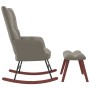 Silla mecedora con reposapiés terciopelo gris claro de vidaXL, Mecedoras - Ref: Foro24-328150, Precio: 163,30 €, Descuento: %