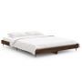 Estructura de cama madera de ingeniería marrón roble 140x190 cm de vidaXL, Camas y somieres - Ref: Foro24-832180, Precio: 118...