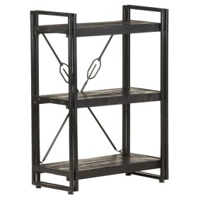 3-level solid black mango wood shelf 60x30x80cm by vidaXL, Bookcases and shelves - Ref: Foro24-320626, Price: 122,99 €, Disco...