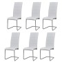 Cantilever dining chairs 6 units white synthetic leather by vidaXL, dining chairs - Ref: Foro24-272419, Price: 342,37 €, Disc...