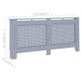 Anthracite gray MDF radiator cover 172x19x81.5 cm by vidaXL, Accessories for heating radiators - Ref: Foro24-288197, Price: 1...