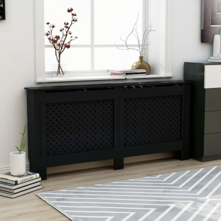 Schwarze MDF-Heizkörperabdeckung 172x19x81,5 cm von vidaXL, Zubehör für Heizkörper - Ref: Foro24-288198, Preis: 132,31 €, Rab...