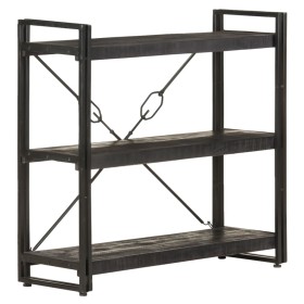 3-tier shelving solid black mango wood 90x30x80cm by vidaXL, Bookcases and shelves - Ref: Foro24-320627, Price: 154,82 €, Dis...