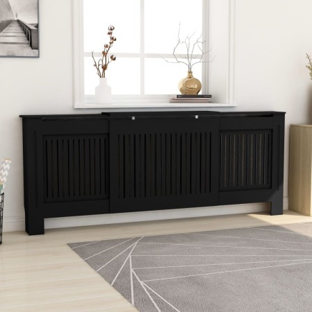 Black MDF radiator cover 205 cm by vidaXL, Accessories for heating radiators - Ref: Foro24-325548, Price: 176,28 €, Discount: %