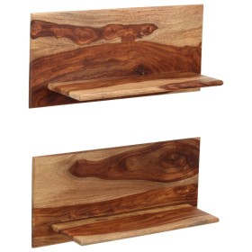 Wall shelves 2 pcs solid sheesham wood 58x26x20 cm by vidaXL, Shelves and shelves - Ref: Foro24-247930, Price: 81,37 €, Disco...