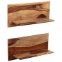 Wall shelves 2 pcs solid sheesham wood 58x26x20 cm by vidaXL, Shelves and shelves - Ref: Foro24-247930, Price: 81,99 €, Disco...