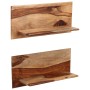 Wall shelves 2 pcs solid sheesham wood 58x26x20 cm by vidaXL, Shelves and shelves - Ref: Foro24-247930, Price: 81,99 €, Disco...