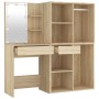 Dressing table with LED and 2 Sonoma oak plywood cabinets by vidaXL, Bedroom Dressers - Ref: Foro24-3082029, Price: 195,86 €,...