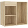 Dressing table with LED and 2 Sonoma oak plywood cabinets by vidaXL, Bedroom Dressers - Ref: Foro24-3082029, Price: 195,86 €,...