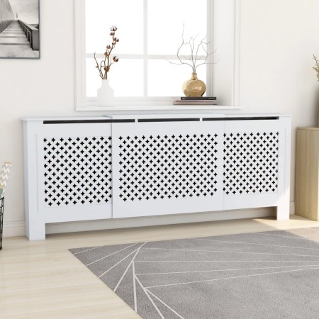 White MDF radiator cover 205 cm by vidaXL, Accessories for heating radiators - Ref: Foro24-325555, Price: 165,01 €, Discount: %