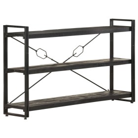 3-tier solid black mango wood shelf 140x30x80 cm by vidaXL, Bookcases and shelves - Ref: Foro24-320628, Price: 184,99 €, Disc...